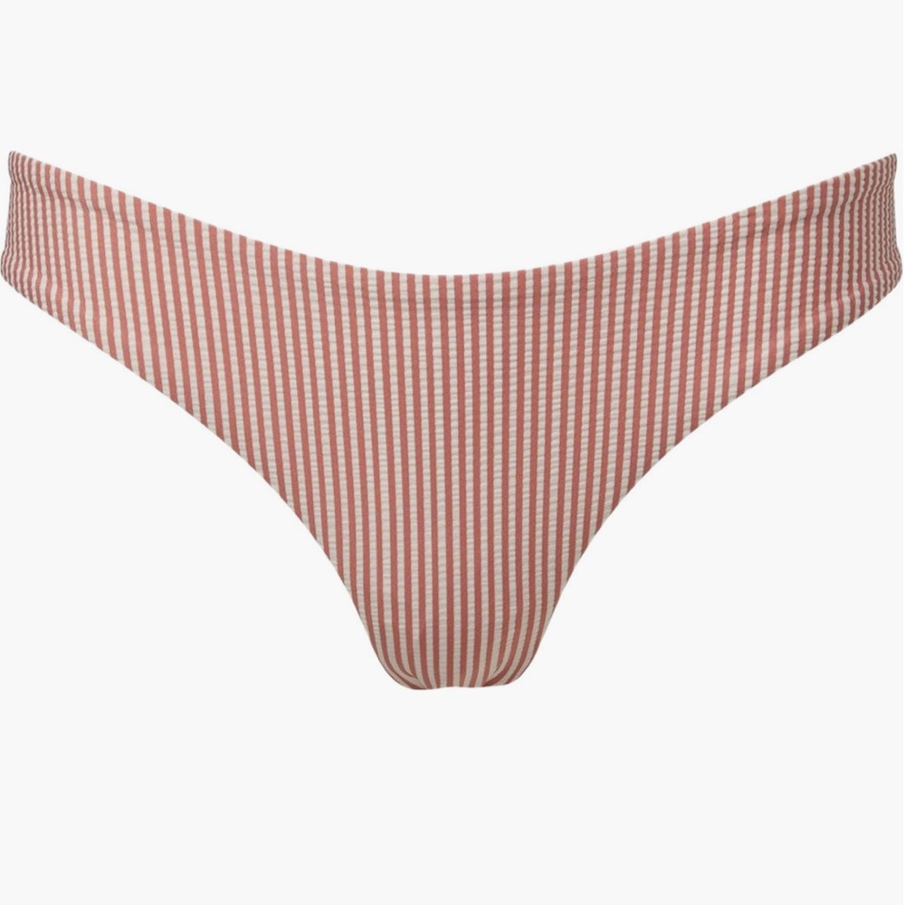 Onia Lily Seersucker Red and White Striped Bikini Bottom Sz S - Picture 4 of 5